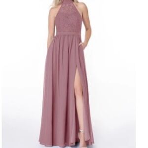Azazie Vintage Mauve Emilia Dress with Slit and Pockets